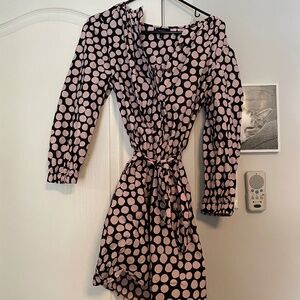 Work dress with pink circles